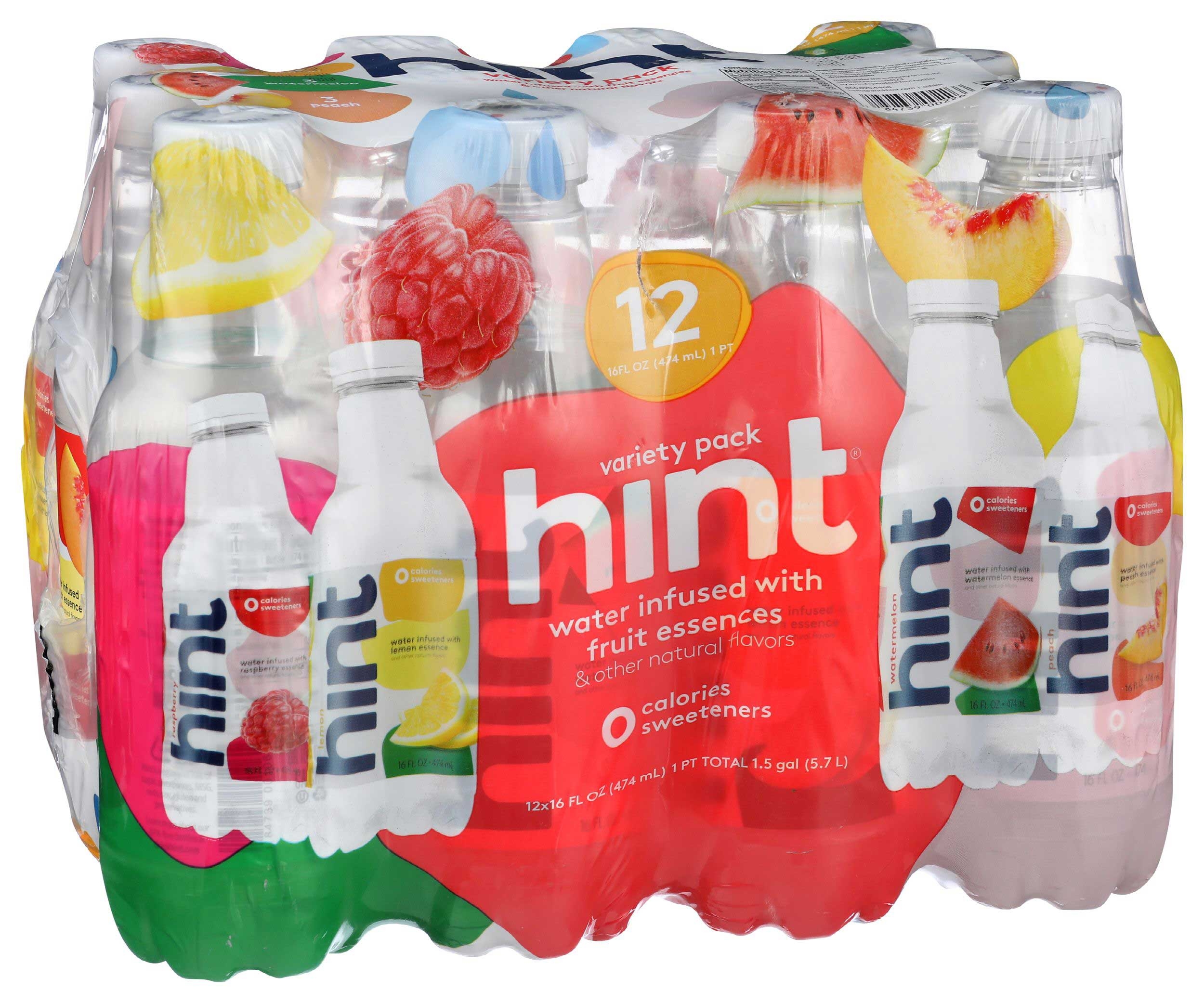 Hint 4 Flavor Fruit Essence Water, 16 Fluid Ounce -- 12 per pack