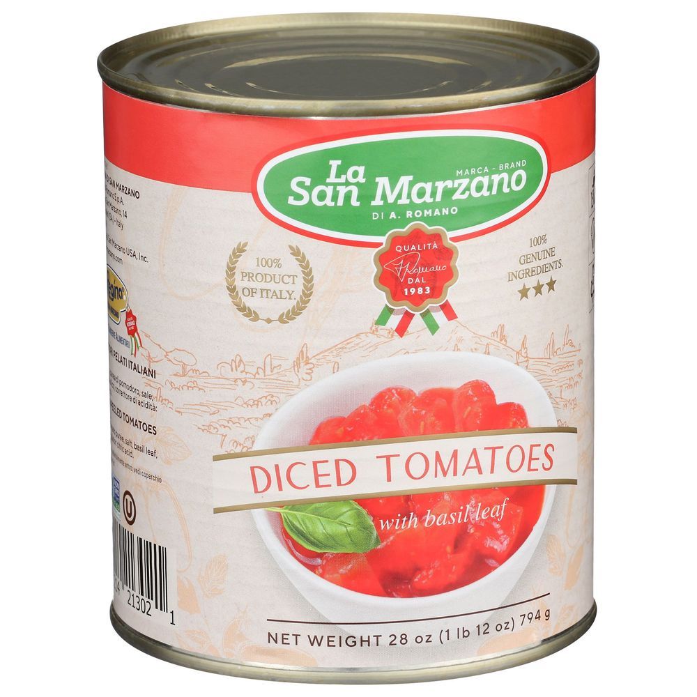 La San Marzano Diced Tomatoes With Basil, 28 Ounce -- 6 Per Case