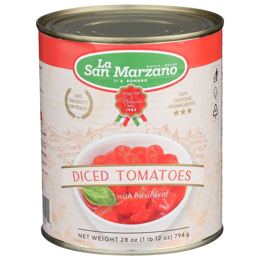La San Marzano Diced Tomatoes with Basil, 28 Ounce -- 6 per case