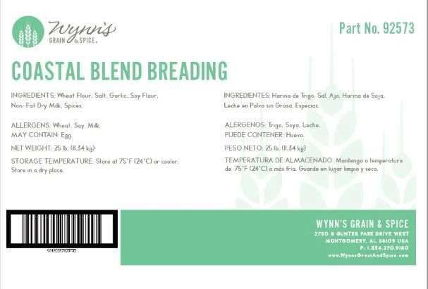 Wynn's Grain & Spice Coastal Blend Breading, 25 Pound