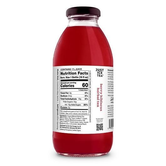 Just Ice Tea Berry Hibiscus Herbal Tea, 12 Count
