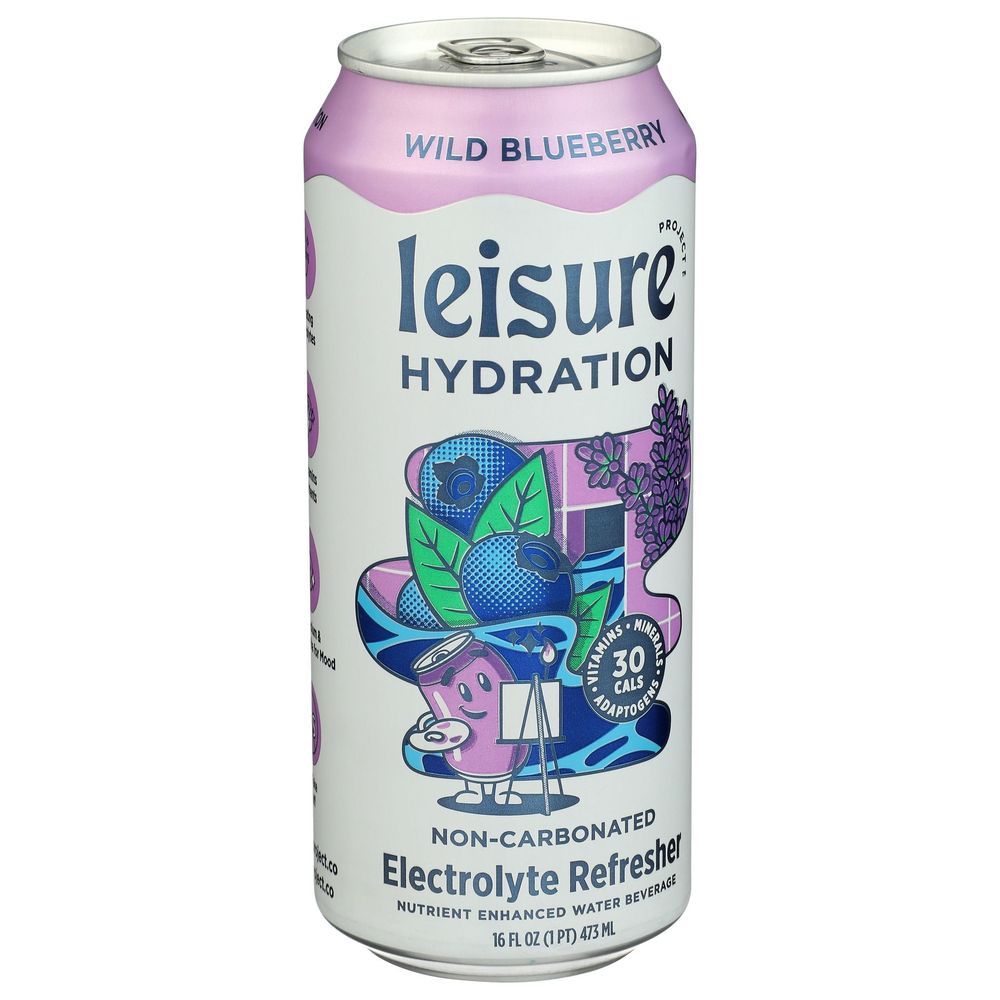 Leisure Wild Blueberry Hydration Electrolyte Refresher Water, 16 Fluid Ounce -- 12 Per Case