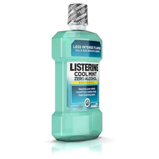 Listerine Zero Alcohol Clean Mint Mouthwash, 500 Milliliter -- 6 per case