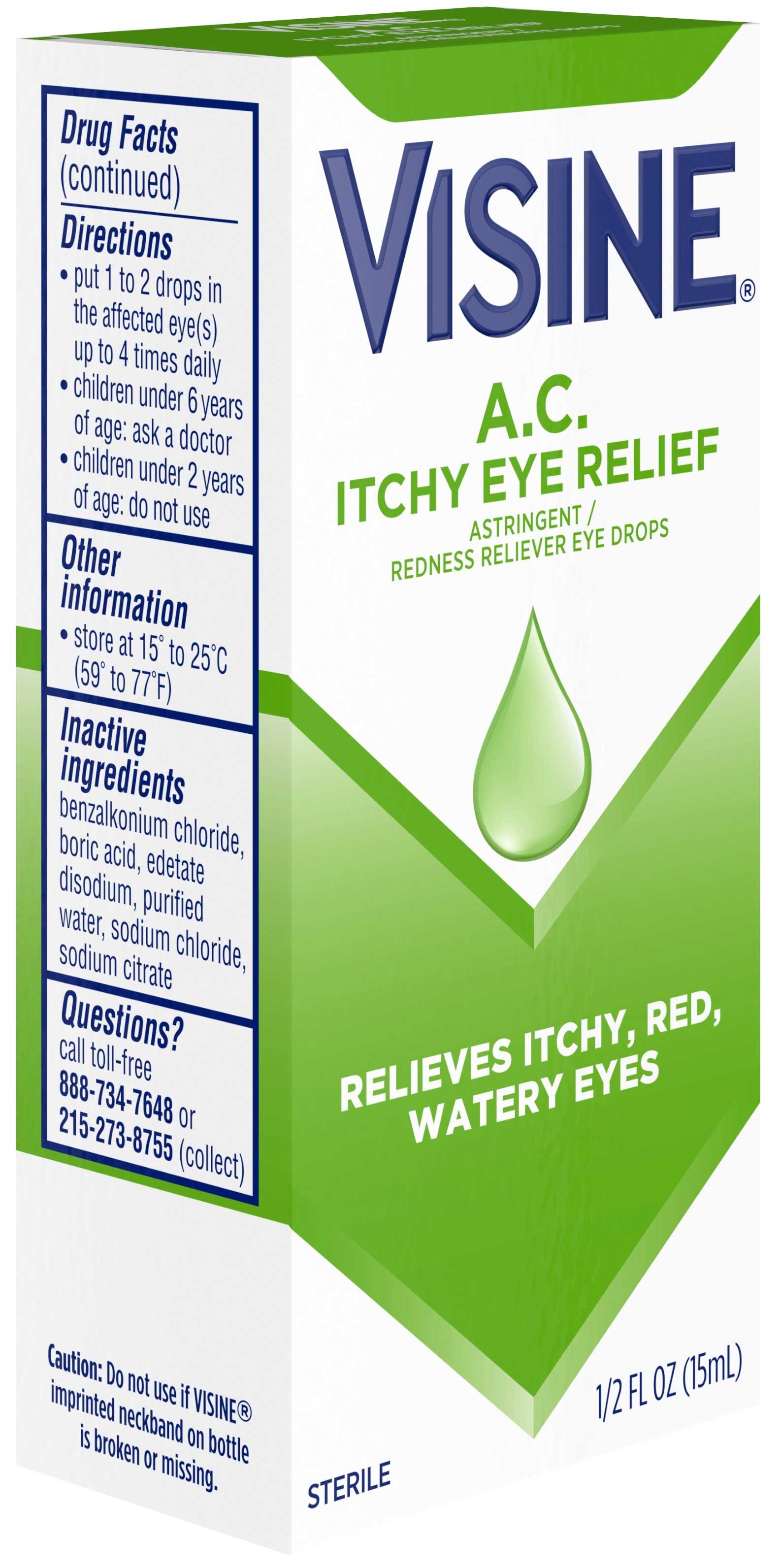 Visine Itchy Eye Relief, 0.5 Fluid Ounce -- 36 per case
