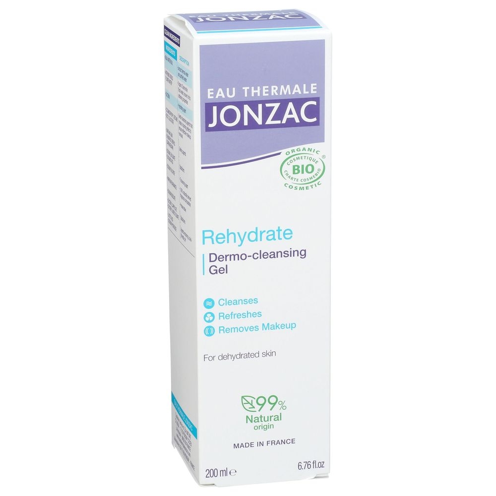 Eau Thermale Jonzac Organic Rehydrate Dermo-Cleansing Gel, 6.76 Fluid Ounce