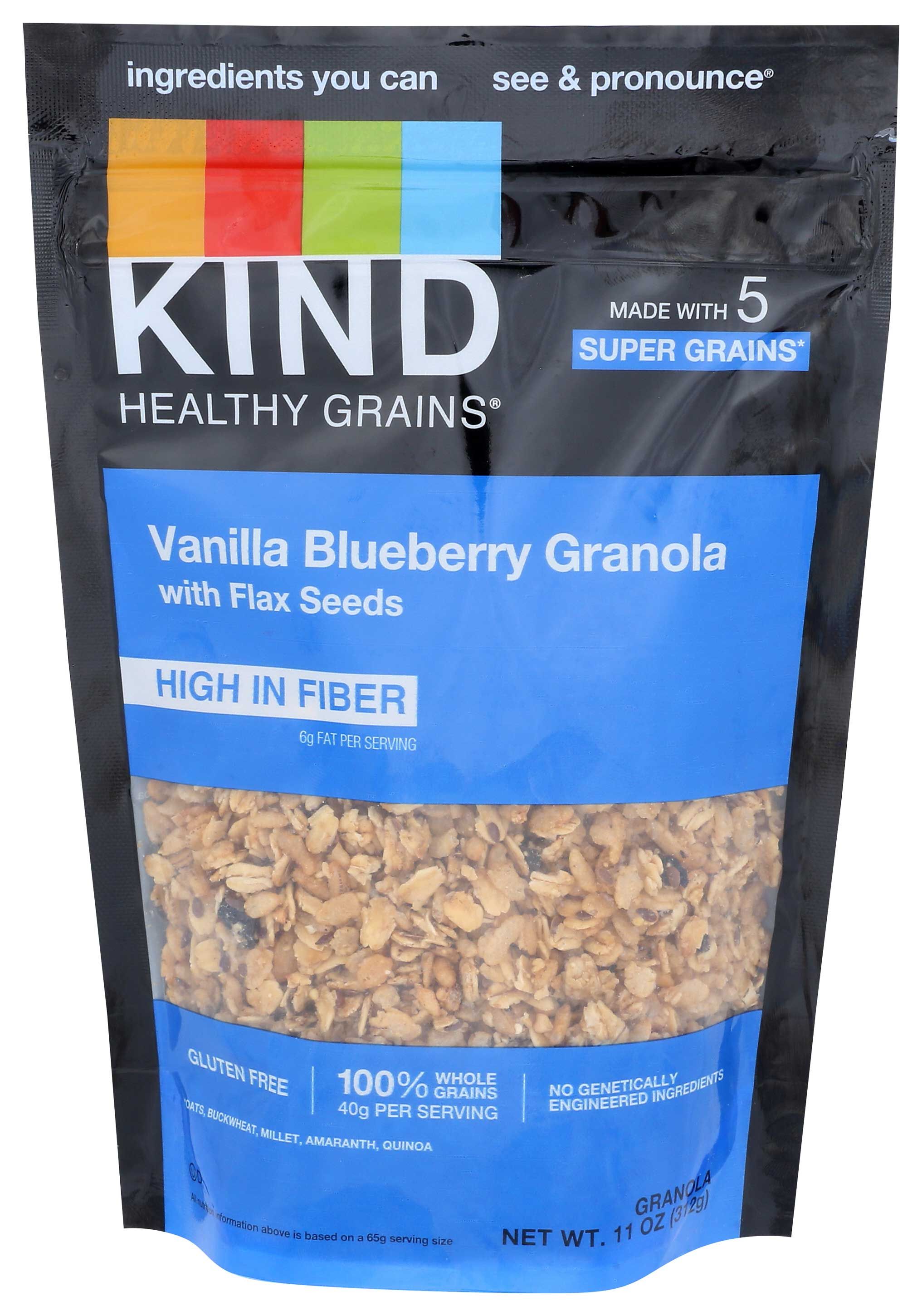 Kind Healthy Snacks Vanilla Blueberry Clusters With Flax Seeds, 11 Ounce -- 6 Per Case
