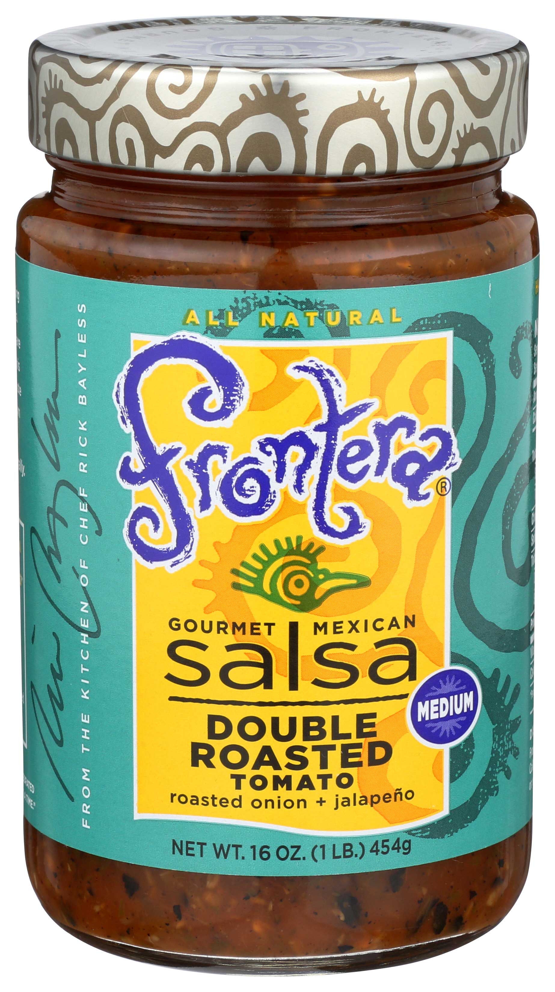 Frontera Foods Medium Double Roasted Tomato Gourmet Mexican Salsa, 16 Ounce -- 6 per case.
