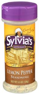 Sylvias Restaurant Lemon Pepper Seasoning, 5.5 Ounce -- 12 per case