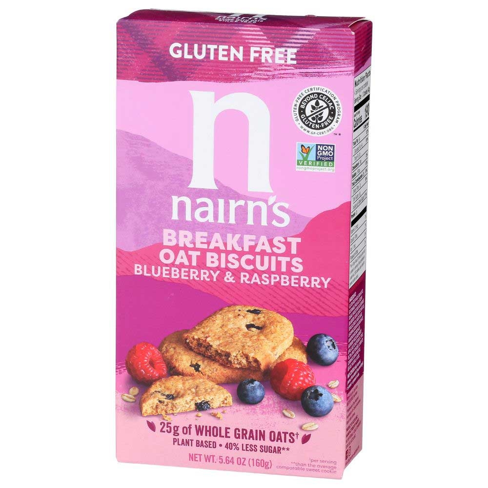 Nairns Blueberry and Raspberry Breakfast Oat Biscuits, 5.64 Ounce -- 6 per case