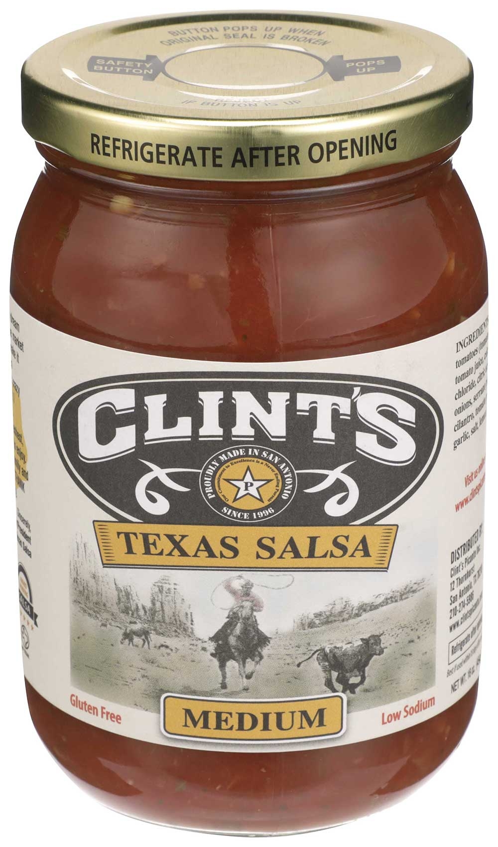 Clints Medium Texas Salsa, 16 Ounce -- 6 per case.