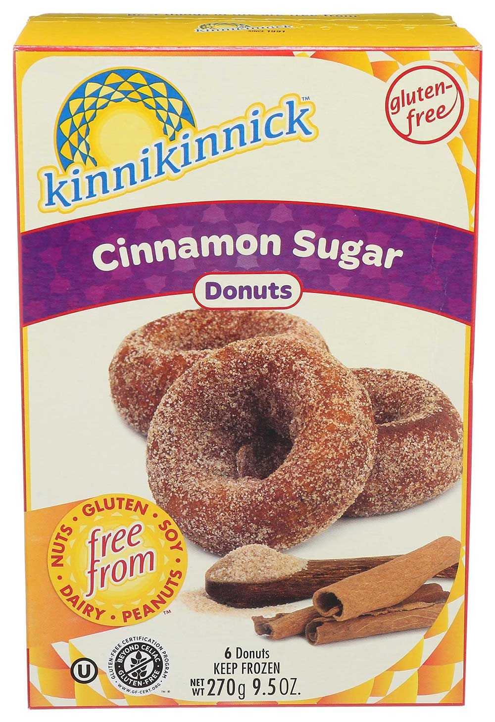 Kinnikinnick Foods Cinnamon Sugar Donut, 9.5 Ounce -- 8 Per Case