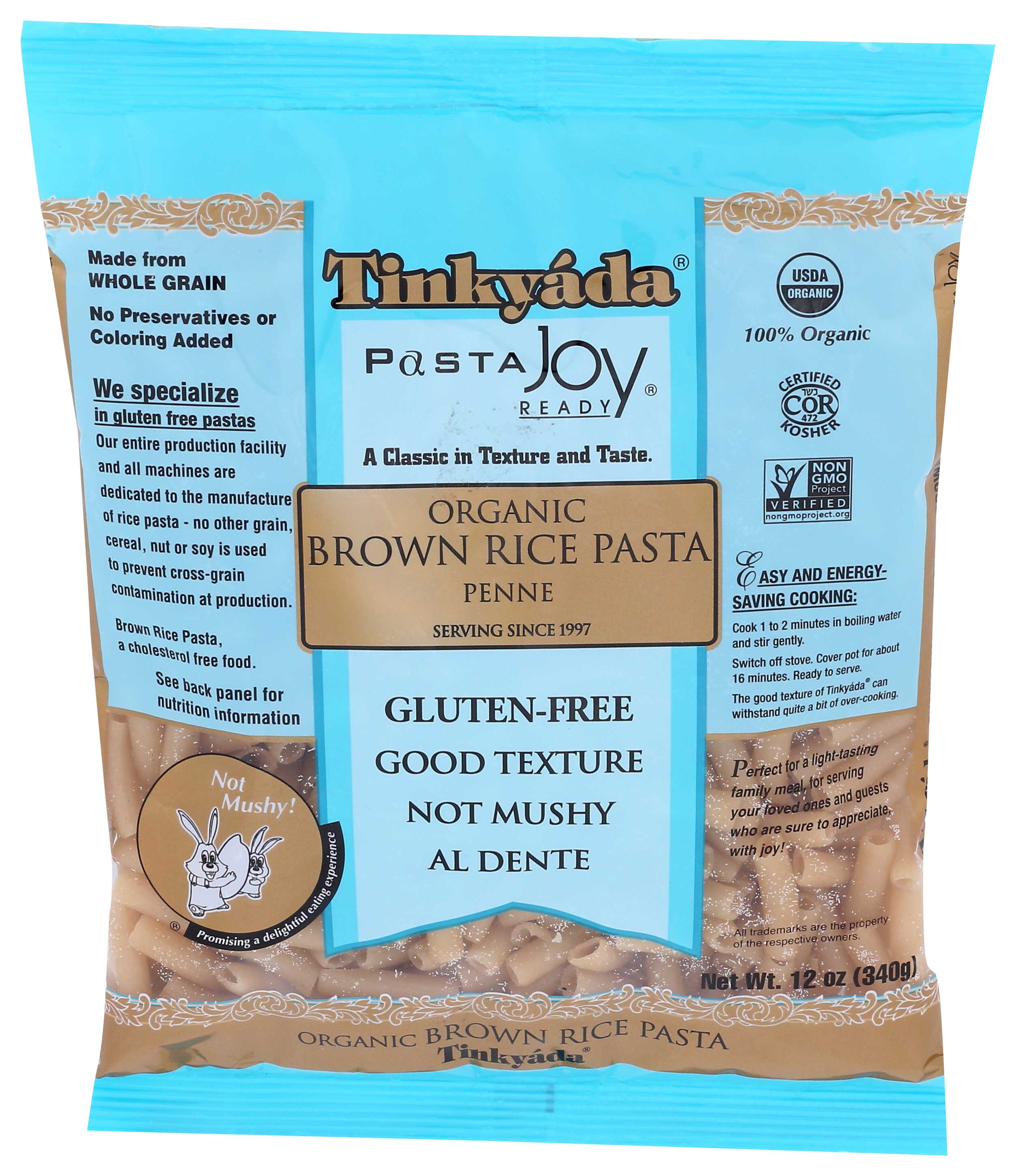 Tinkyada Organic Penne Brown Rice Pasta, 12 Ounce -- 12 per case.