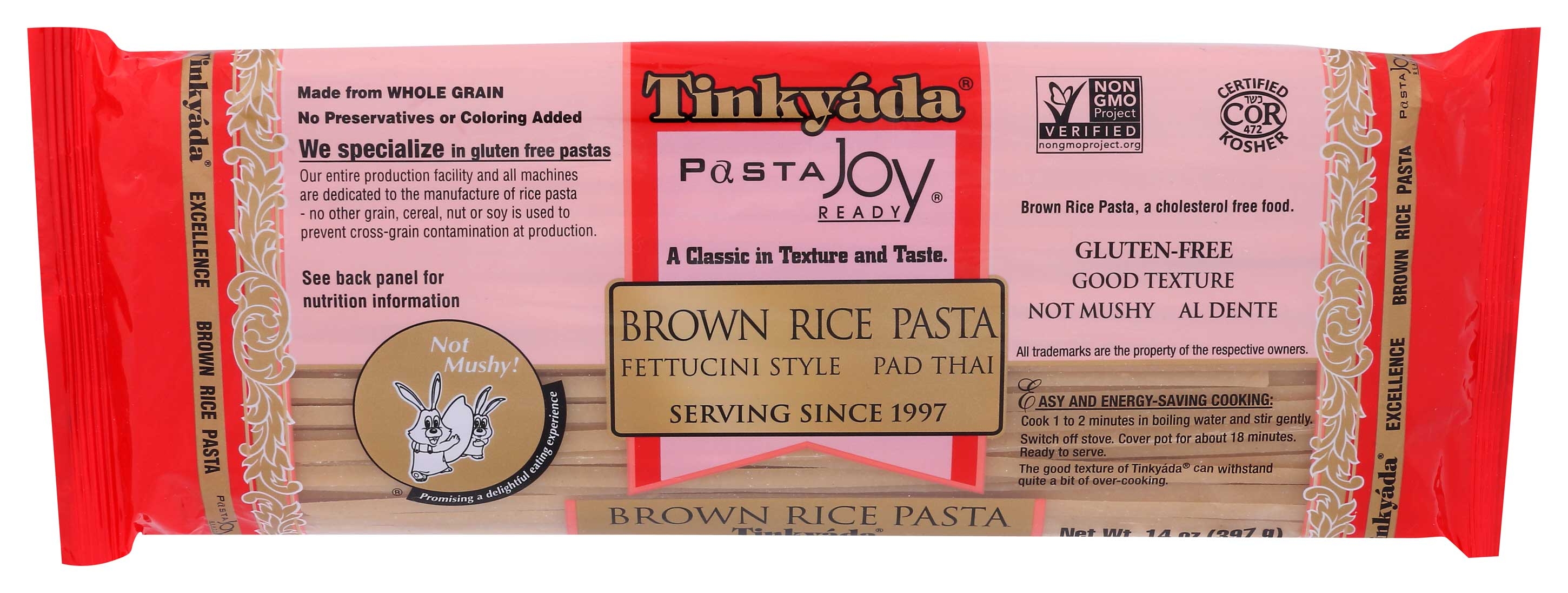Tinkyada Fettuccini Style Brown Rice Pasta, 14 Ounce -- 12 per case.