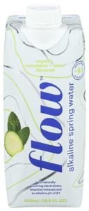 Flow Organic Cucumber Plus Mint Alkaline Spring Water, 500 Milliliter -- 12 per case