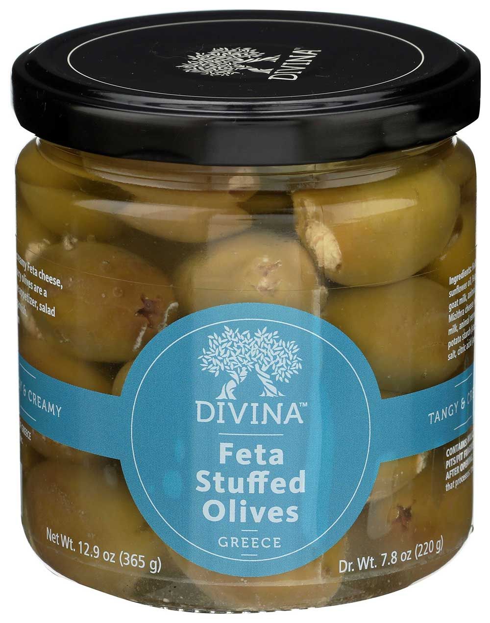 Divina Mt Athos Olives Stuffed With Feta, 7.8 Ounce -- 6 Per Case