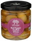 Divina Red Pepper Stuffed Green Olives, 7.8 Ounce -- 6 per case
