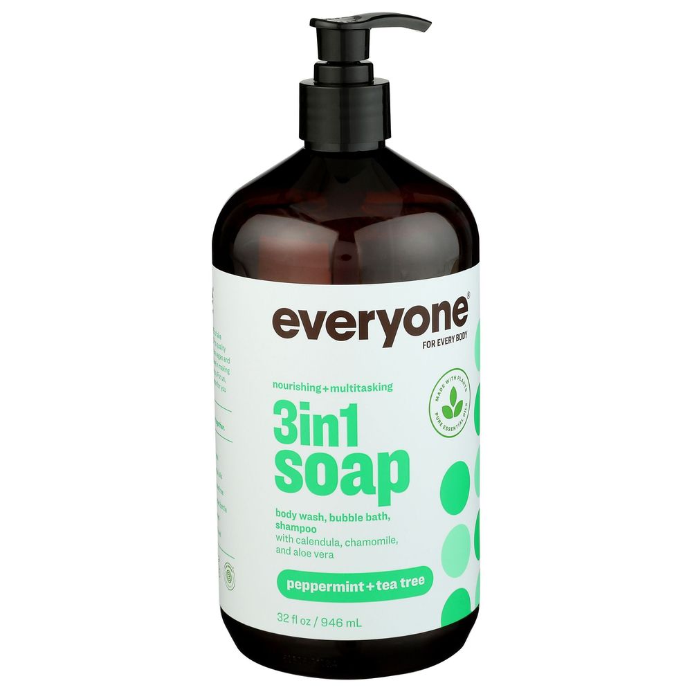 Everyone 3-in-1 Tea Tree Peppermint Soap, 32 Fluid Ounce
