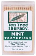 Tea Tree Therapy Tea Tree Toothpick - 100 per pack -- 12 packs per case.