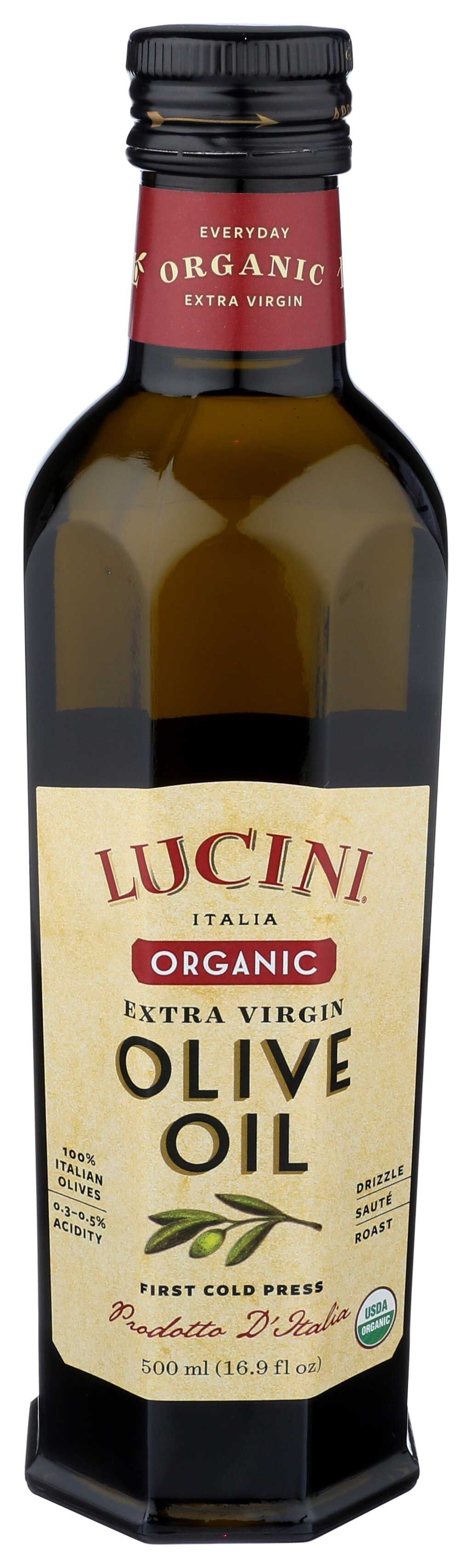 Lucini 100 Percent Organic Extra Virgin Olive Oil, 17 Ounce -- 6 Per Case