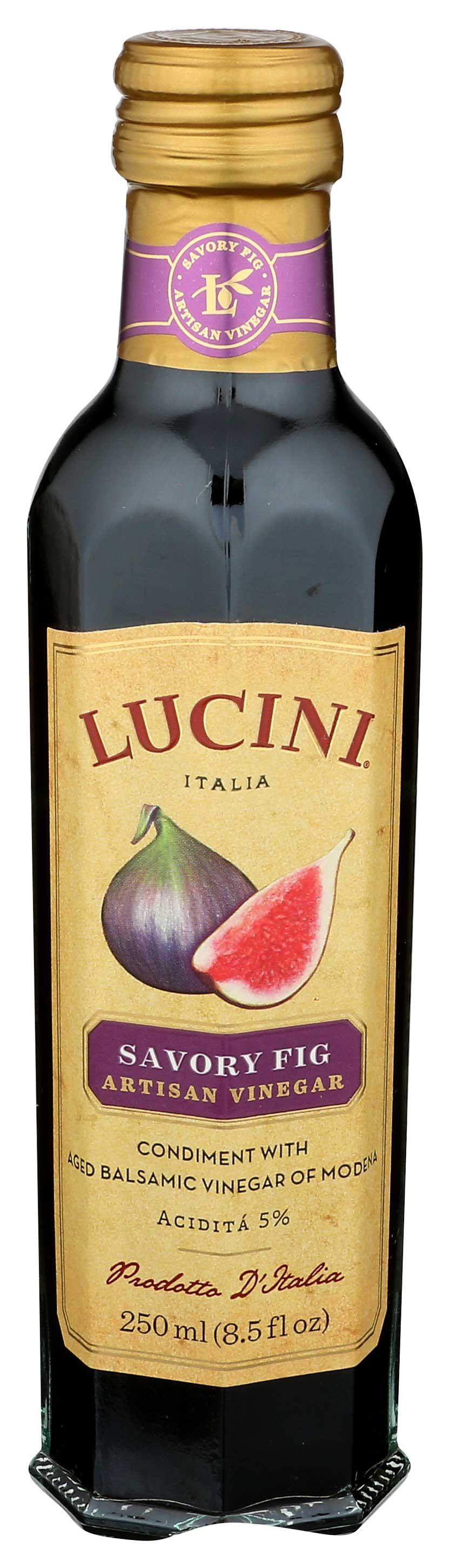 Lucini Italia Savory Fig Infused Gran Balsamic Vinegar, 8.5 Ounce -- 6 per case.
