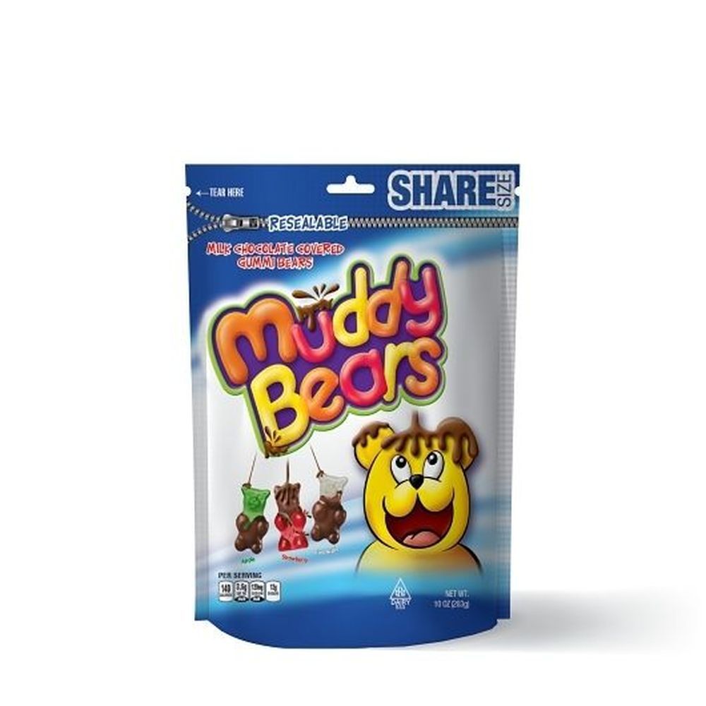 Muddy Bears Milk Chocolate Covered Gummi Bears, Sub, 10 Ounce -- 8 Per Case