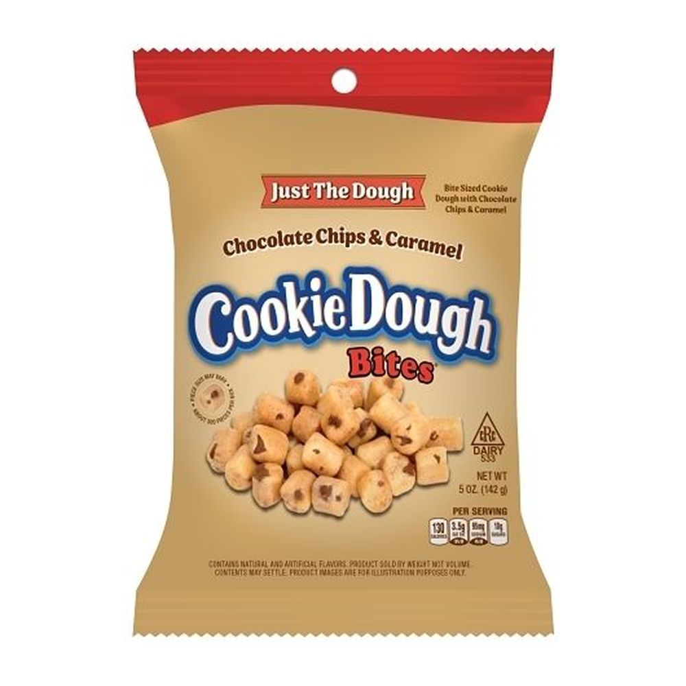 Cookie Dough Bites Just The Dough Chocolate Chip and Caramel Cookie Dough Bites, 5 Ounce - 12 per case