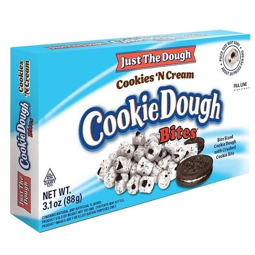 Cookie Dough Bites Just The Dough Cookies N Cream Bites, 3.1 Ounce - 12 per case