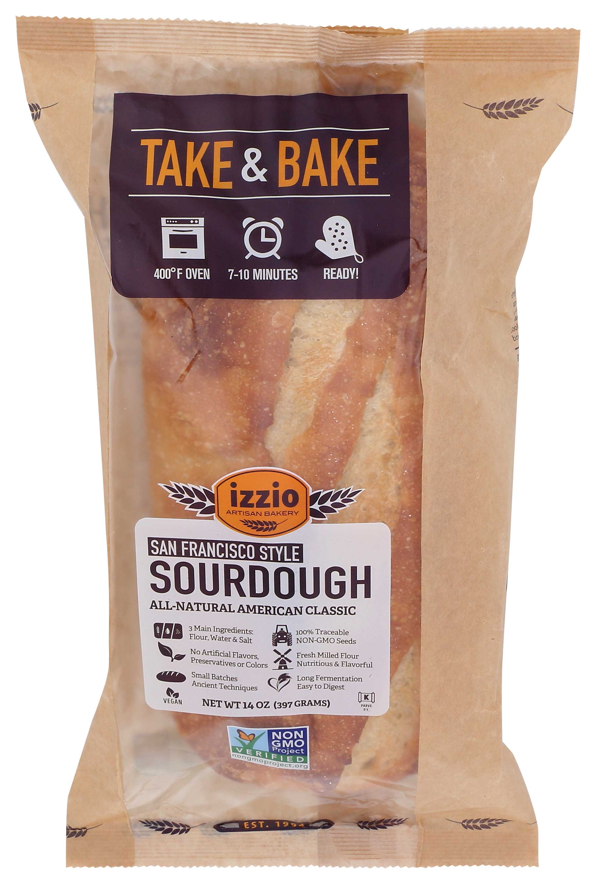Izzio Take and Bake San Francisco Style Sourdough Bread, 14 Ounce -- 18 per case