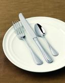 World Tableware Brandware 18/0 Collection Medium Weight Geneva Stainless Steel Dessert Spoon -- 36 per case.