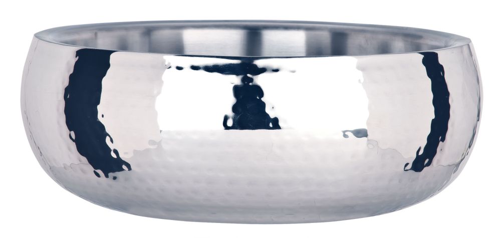 World Tableware Sonoran Stainless Steel Double Walled Hammered Bowl, 52 Ounce -- 6 Per Case