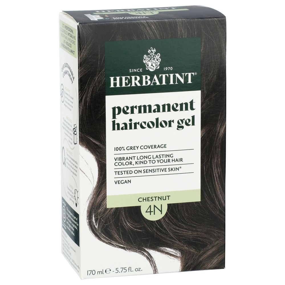 Herbatint 4N Chestnut Permanent Haircolour Gel, 5.75 Fluid Ounce