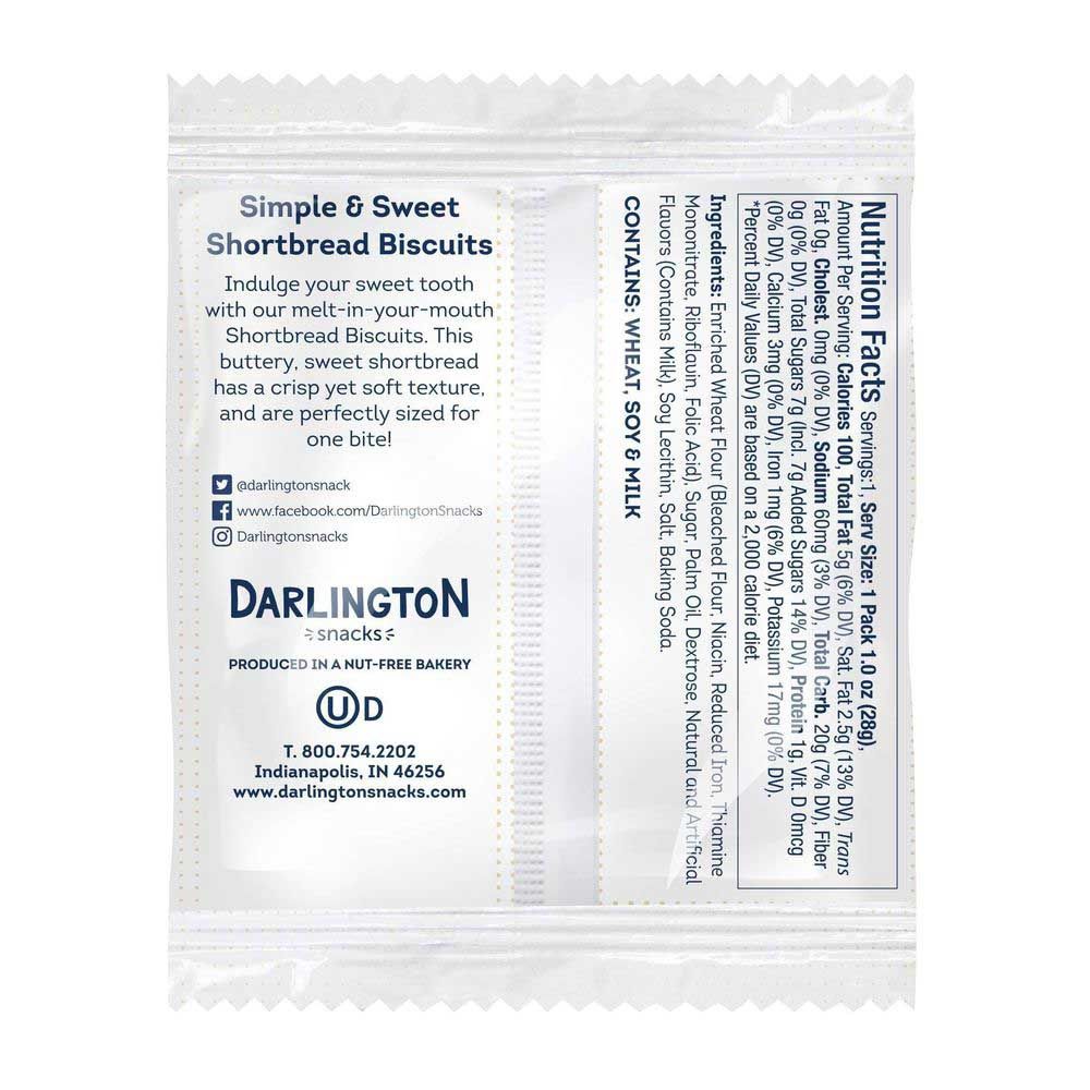 Darlington Individually Wrapped Shortbread Biscuit Bites, 1 Ounce -- 108 Per Case