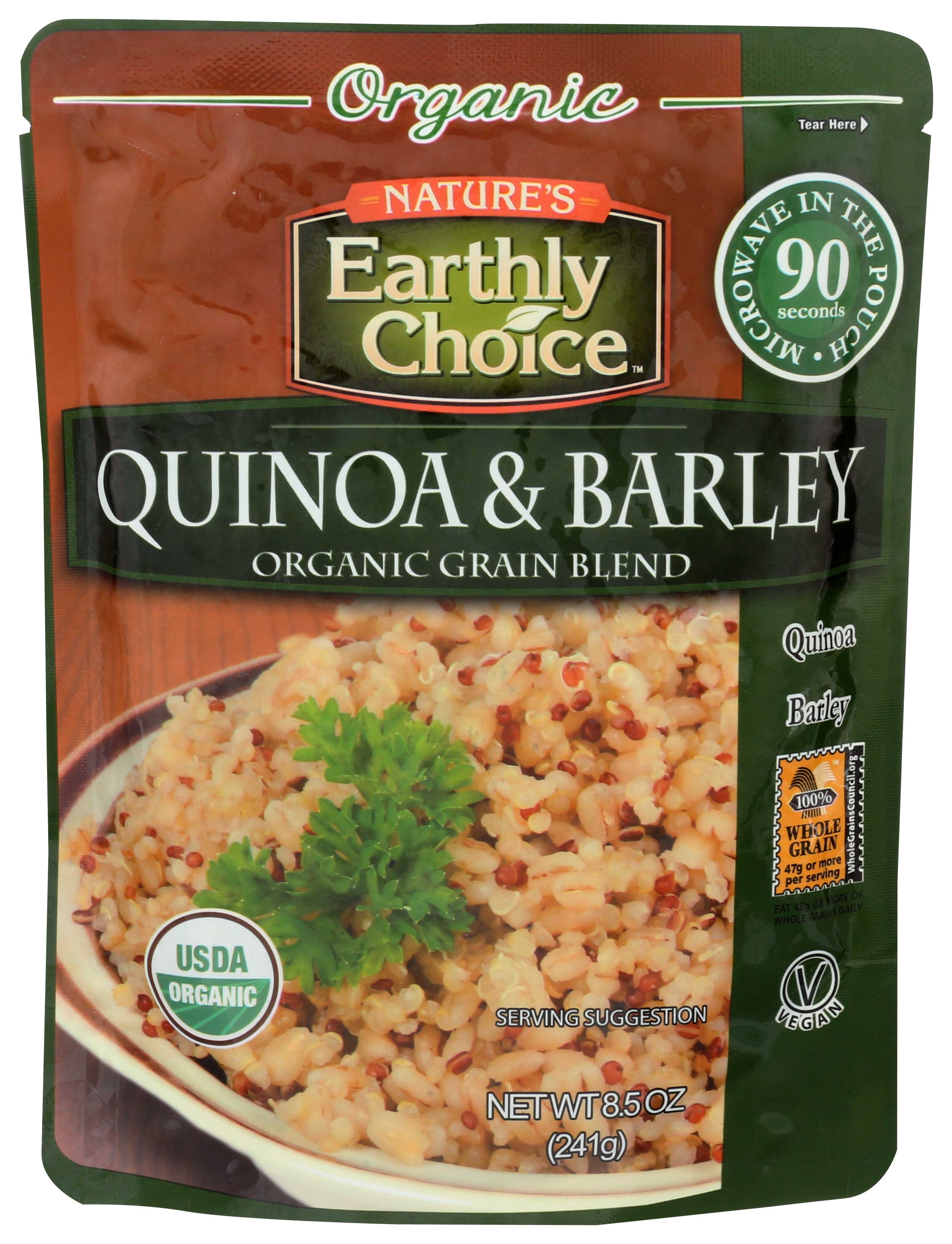 Natures Earthly Choice Organic Microwaveable Quinoa and Barley Grain Blend, 8.5 Ounce -- 6 per case