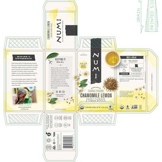 Numi Organic Chamomile Lemon Herbal Tea, 0.07 Pound -- 6 per case.