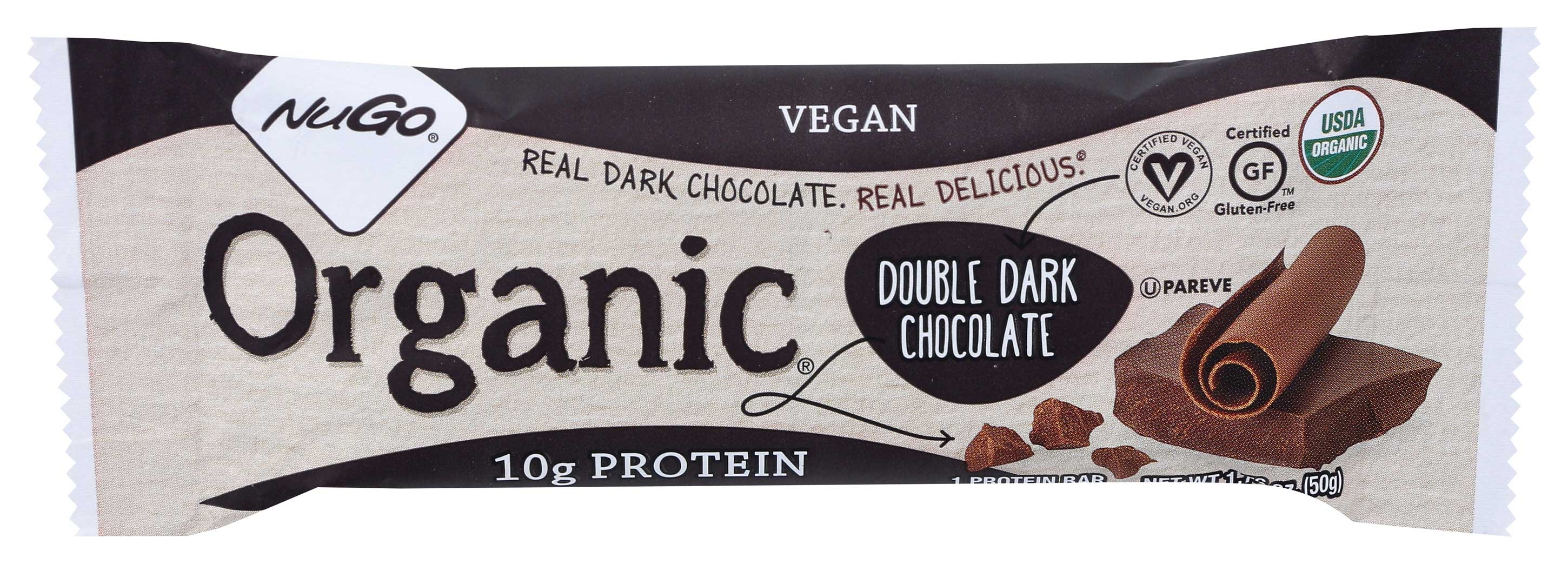 Nugo Organic Double Dark Chocolate Nutrition Bar, 5 Gram -- 12 per case.