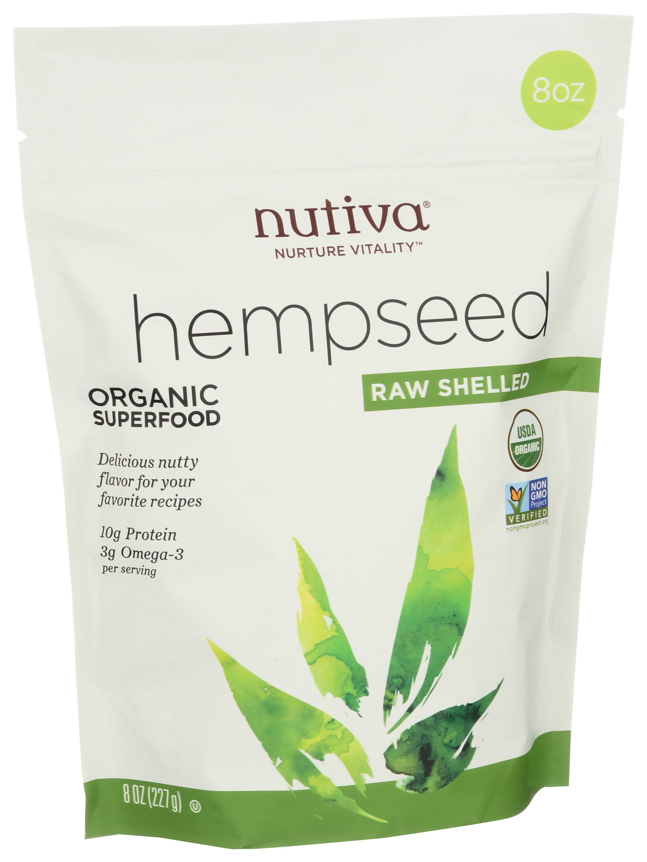 Nutiva Organic Shelled Hempseed, 8 Ounce -- 6 per case