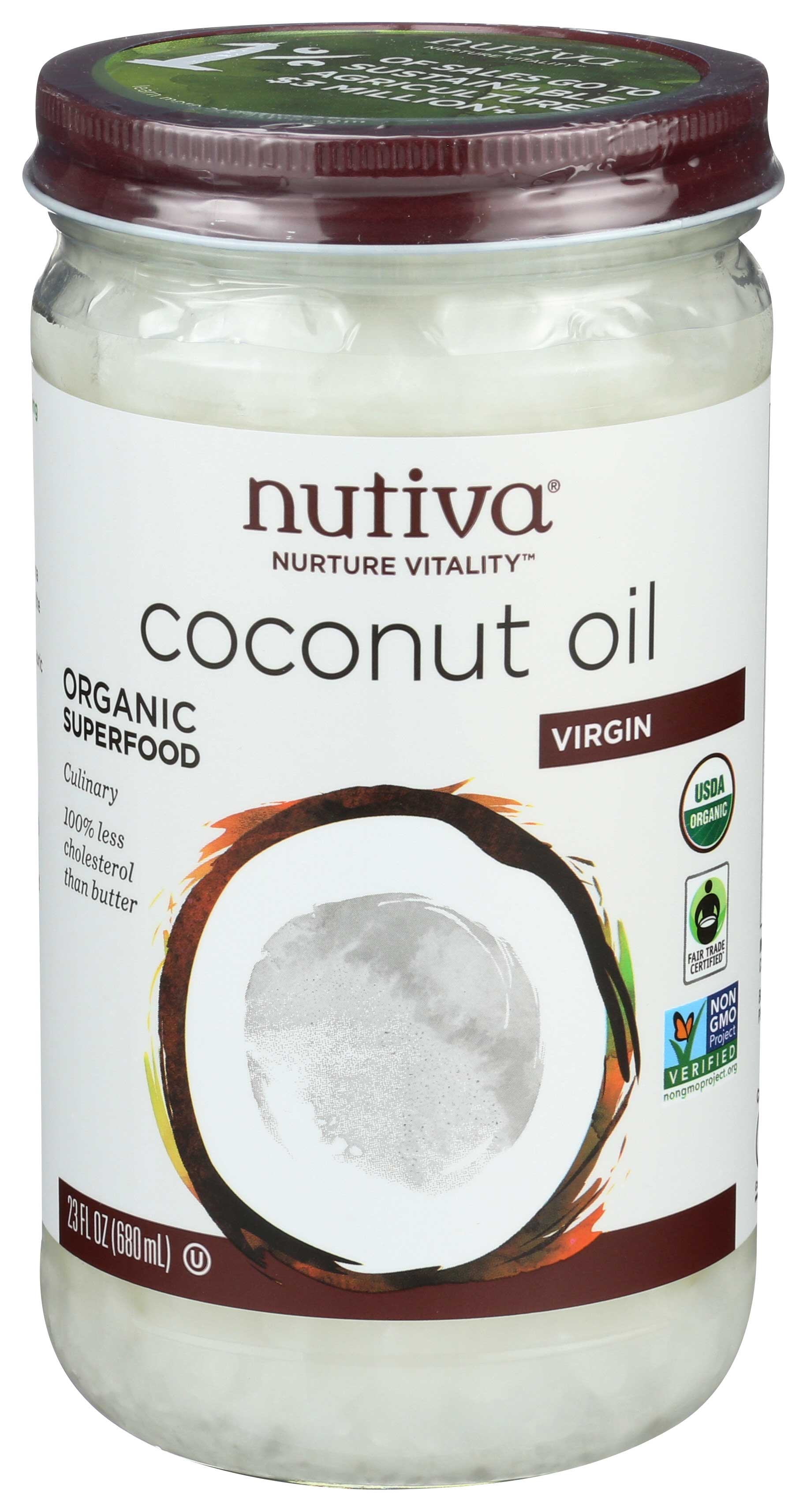 Nutiva Organic Extra Virgin Coconut Oil, 23 Ounce -- 6 per case.