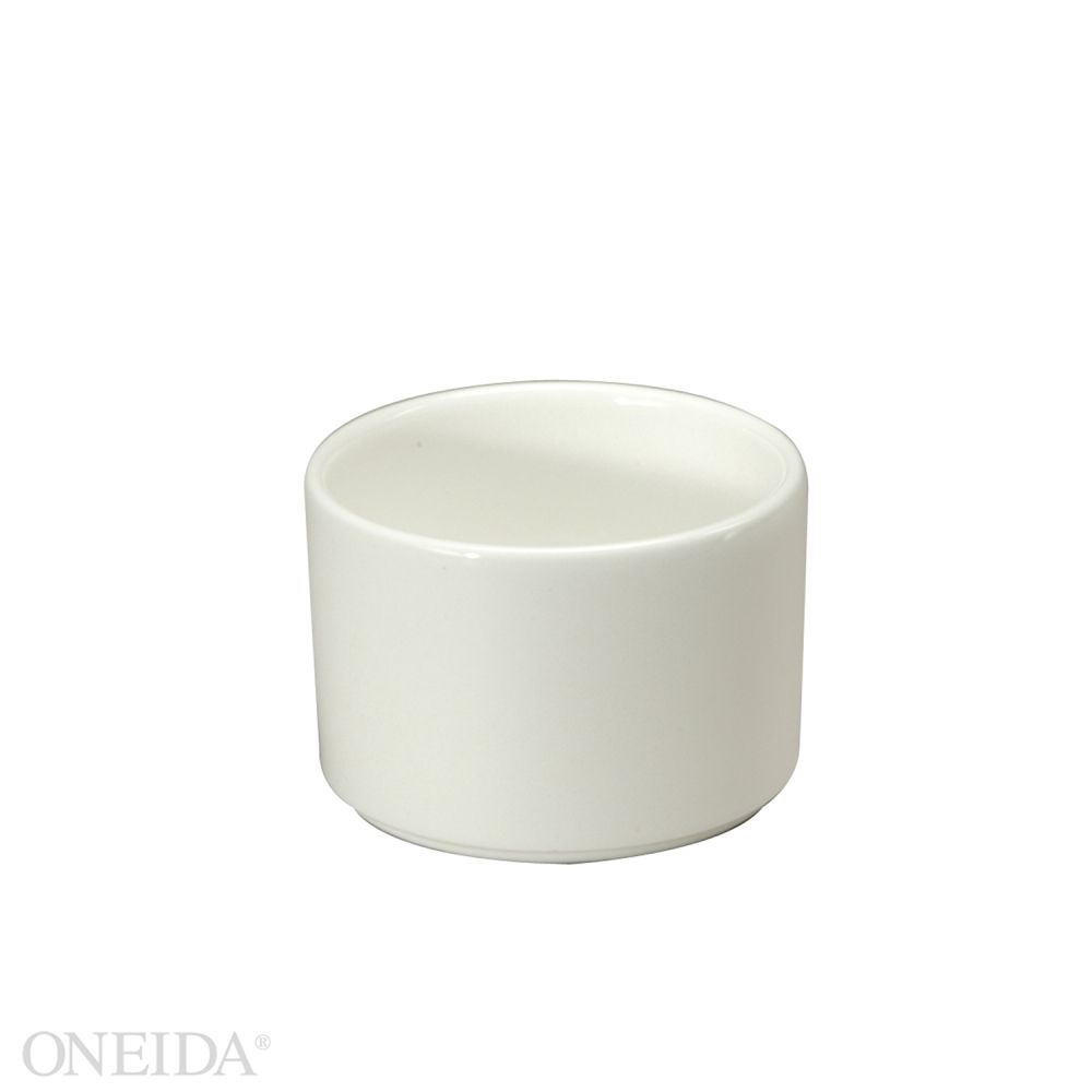 Oneida Bone China 8 Ounce Gemini Shape Stackable Bouillion Dish 3.5 Inch, Gemini Undecorated Pattern -- 36 Per Case