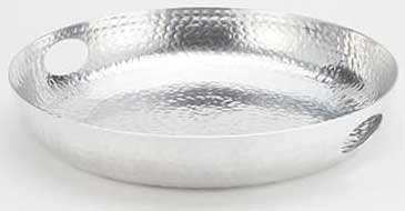 American Metalcraft Silver Hammered Aluminum Beverage Tray, 16 inch Dia X 2 3/4 inch Height