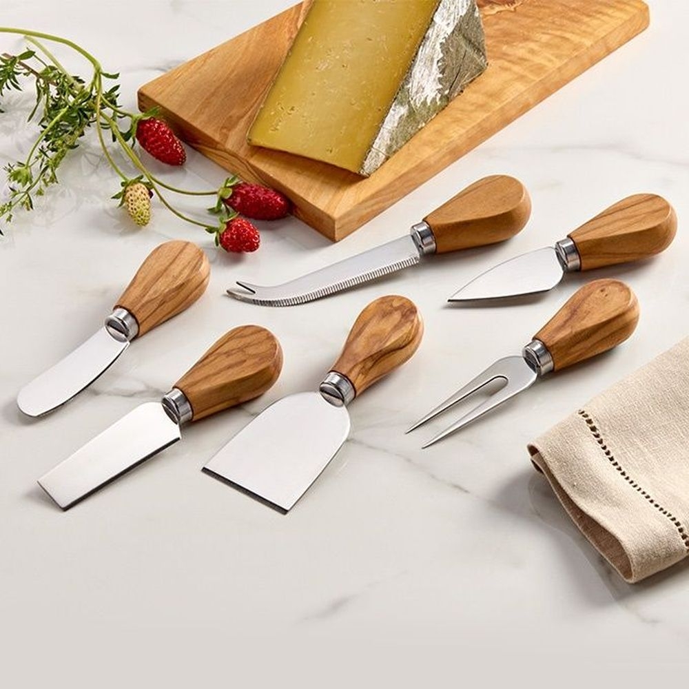 American Metalcraft Hard Olive Wood Cheese Knife, 5 inch Length