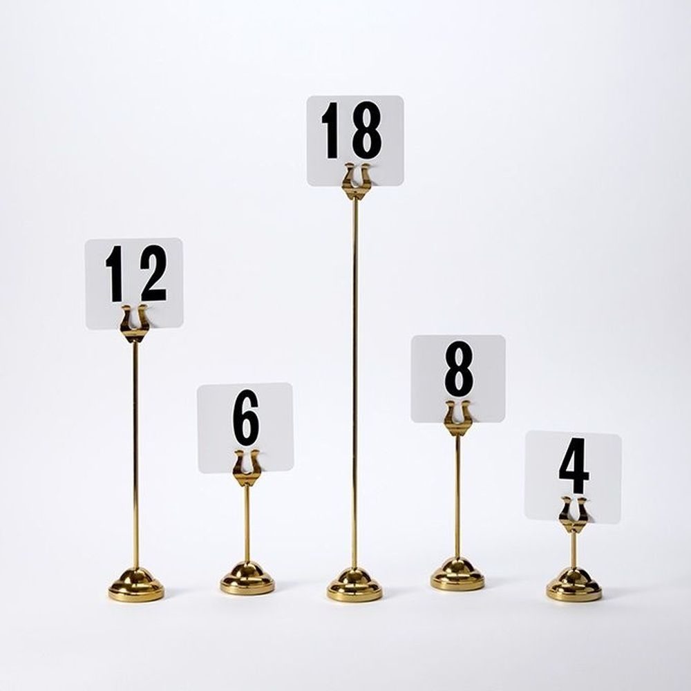 American Metalcraft Gold Harp Weighted Number Stand, 2 1/4 x 2 1/4 x 12 inch