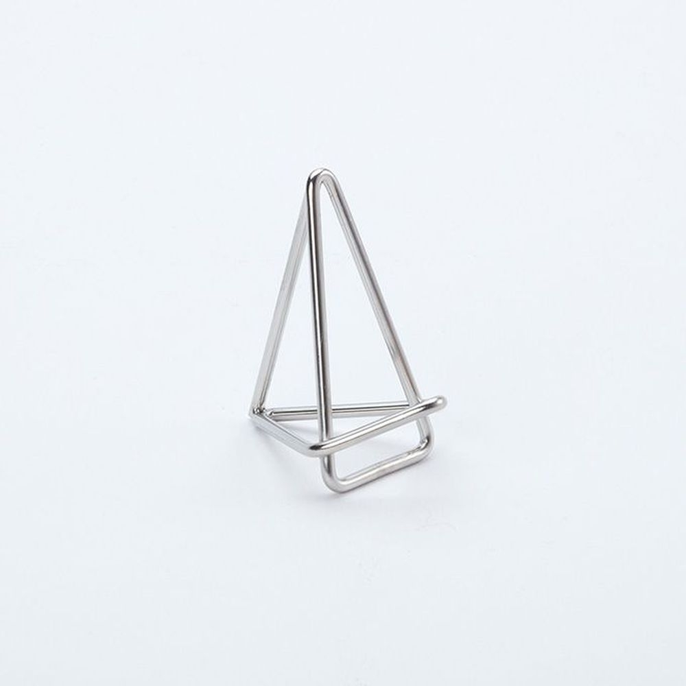 American Metalcraft Silver Geometric Card Holder, 1 3/4 x 1 1/8 x 2 inch