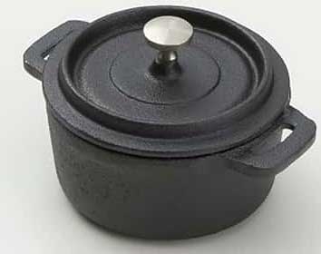 American Metalcraft Round Cast Iron Serving Pot, 4 x 2 inch