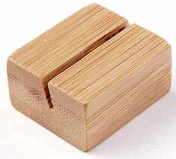 American Metalcraft Natural Bamboo Card Holder, 1 1/4 inch Length