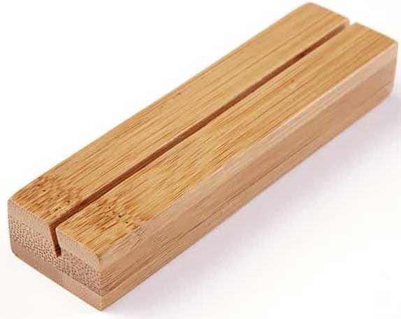 American Metalcraft Natural Bamboo Card Holder, 4 inch Length
