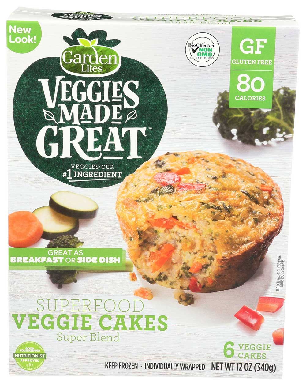 Garden Lites Veggies Made Great Superfood Veggie Cakes, 12 Ounce -- 8 Per Case