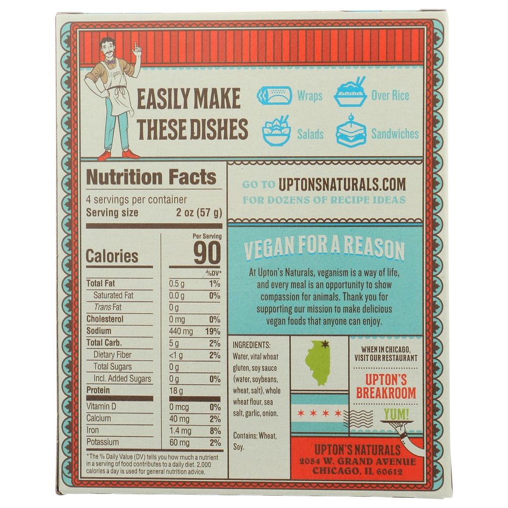 Upton's Naturals Traditional Seitan, 8 Ounce -- 6 Per Case