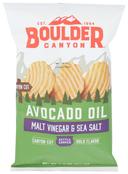 Boulder Canyon Avocado Oil Canyon Cut Malt Vinegar and Sea Sal Potato Chips, 5.25 Ounce -- 12 per case