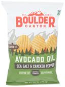 Boulder Canyon Avocado Oil Canyon Cut Sea Salt and Pepper Potato Chips, 5.25 Ounce -- 12 per case
