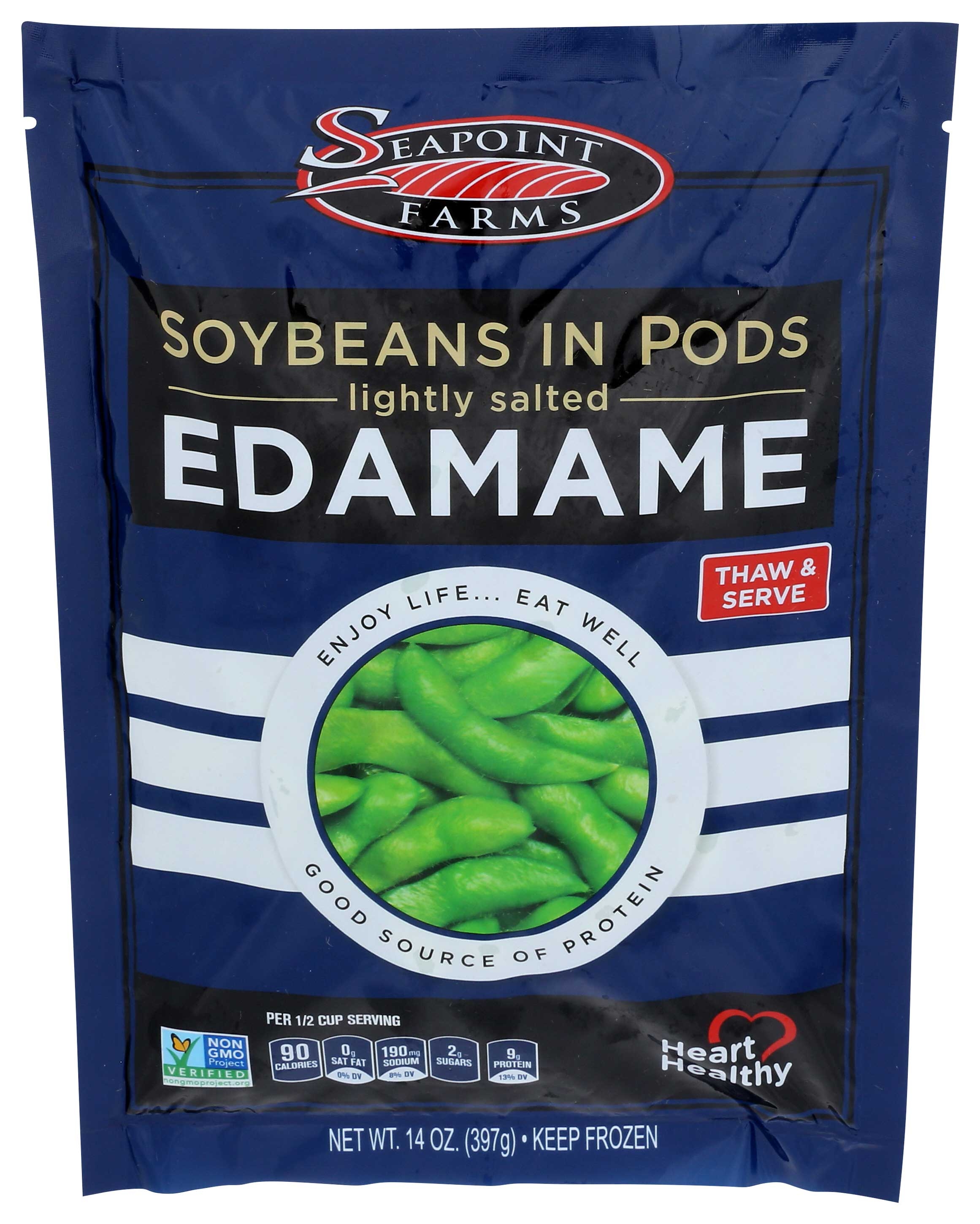 Seapoint Farms Ready To Eat Salted Edamame, 14 Ounce -- 12 per case.